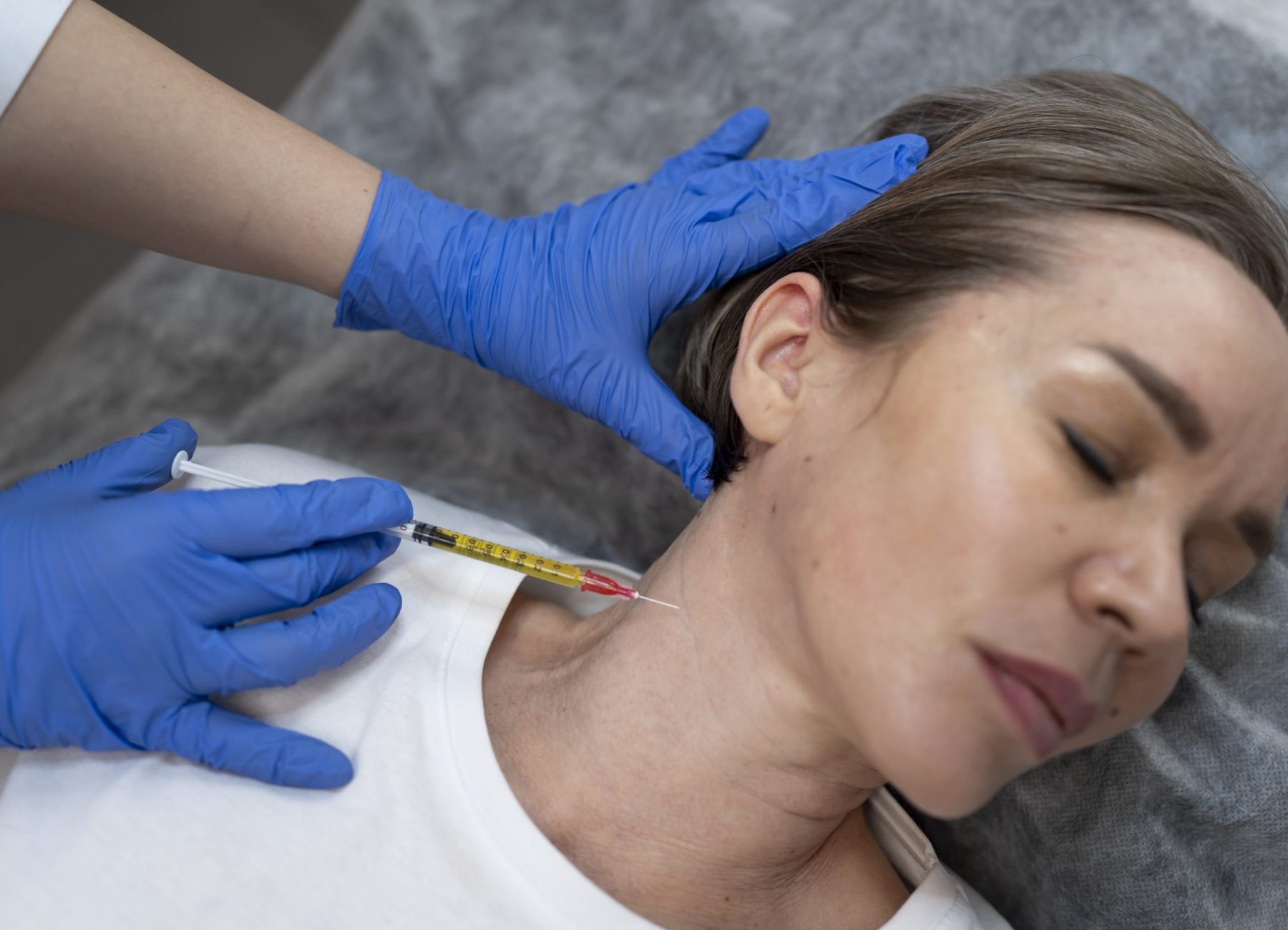 flat-lay-woman-getting-prp-injection